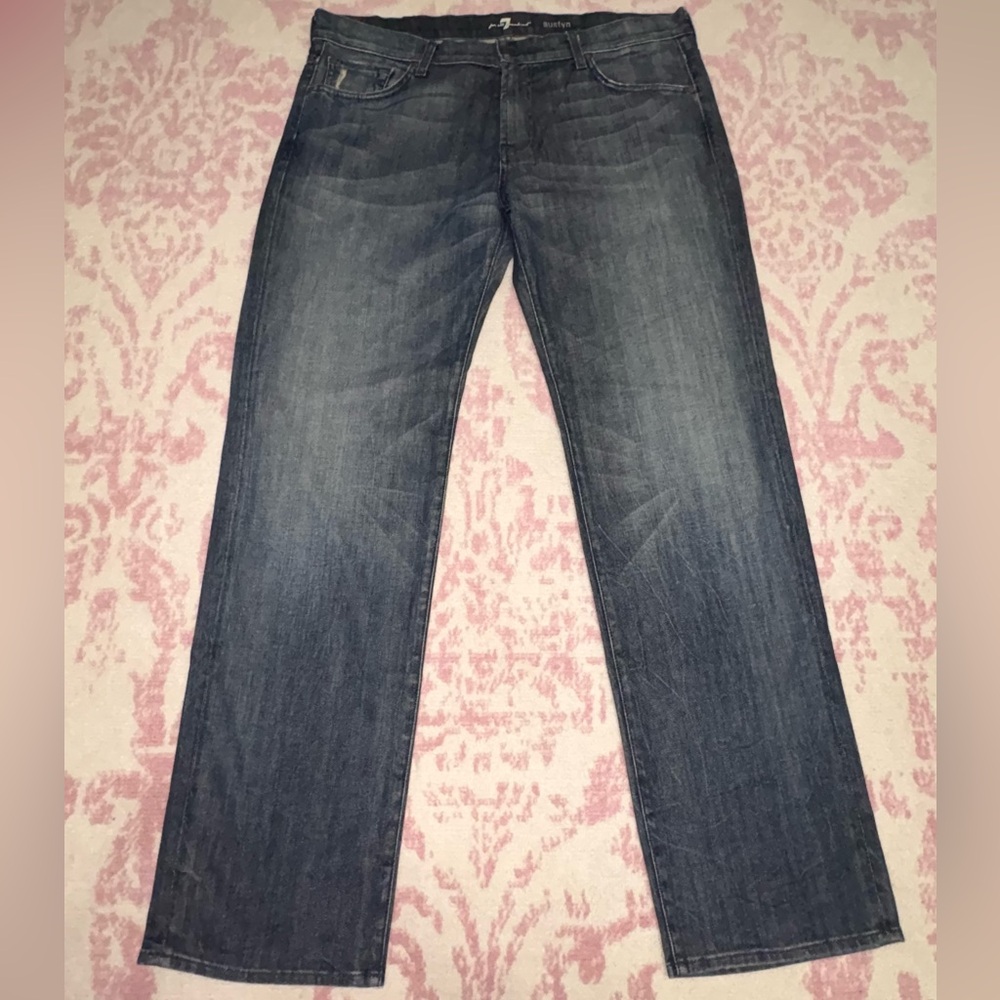7 for all Mankind Austyn Relaxed Fit Straight Leg Blue Jeans Men’s 40